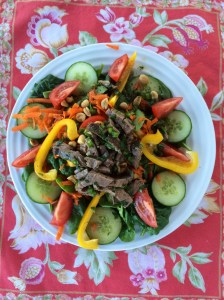 Thai beef salad - leftovers from the tenderloin!